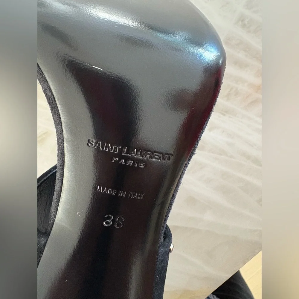 Saint Laurent Black Studded Heels Size 38 - Picture 12 of 15